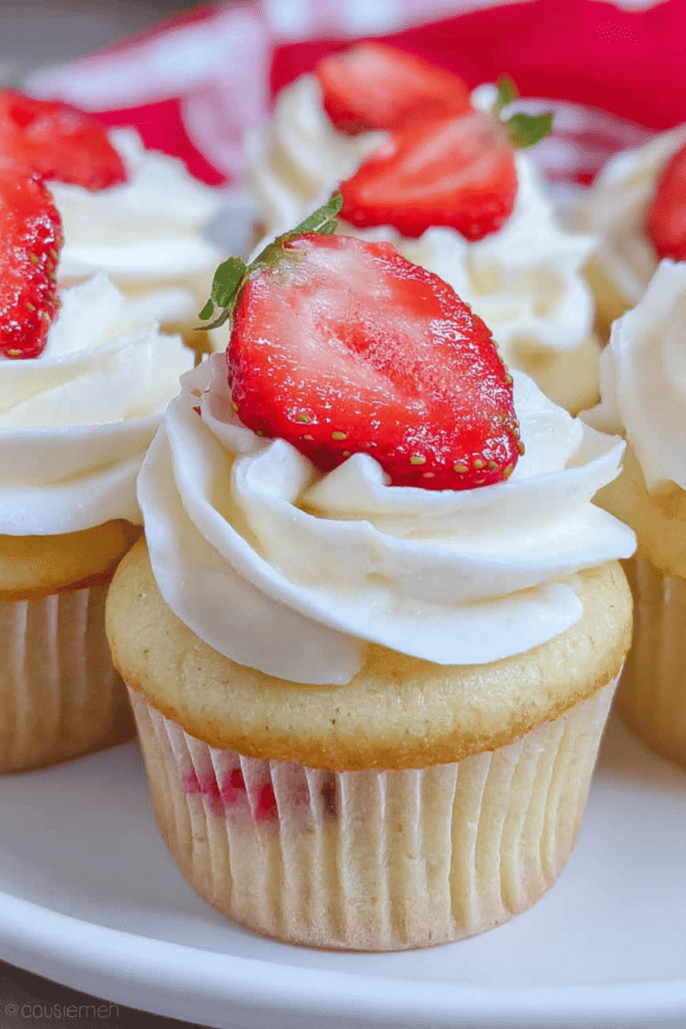 Strawberry Shortcake Cupcakes Recipe With Fresh Strawberries And Cream 8 Strawberry Shortcake Cupcakes 59.Png