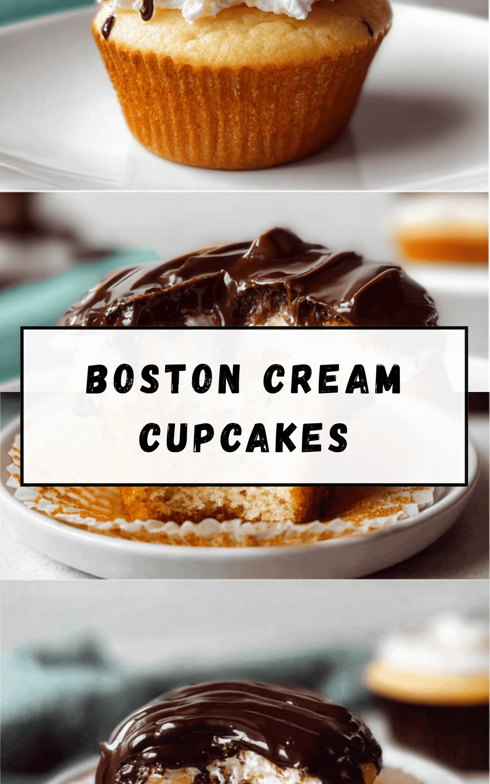 Boston Cream Cupcakes With Smooth Custard Filling And Chocolate Glaze 6 Boston Cream Cupcakes