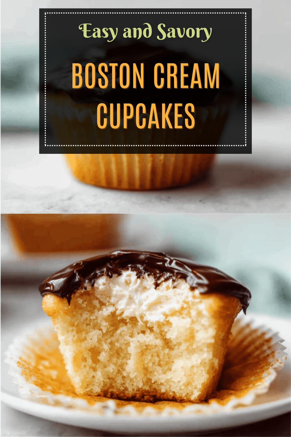 Boston Cream Cupcakes With Smooth Custard Filling And Chocolate Glaze 7 Boston Cream Cupcakes
