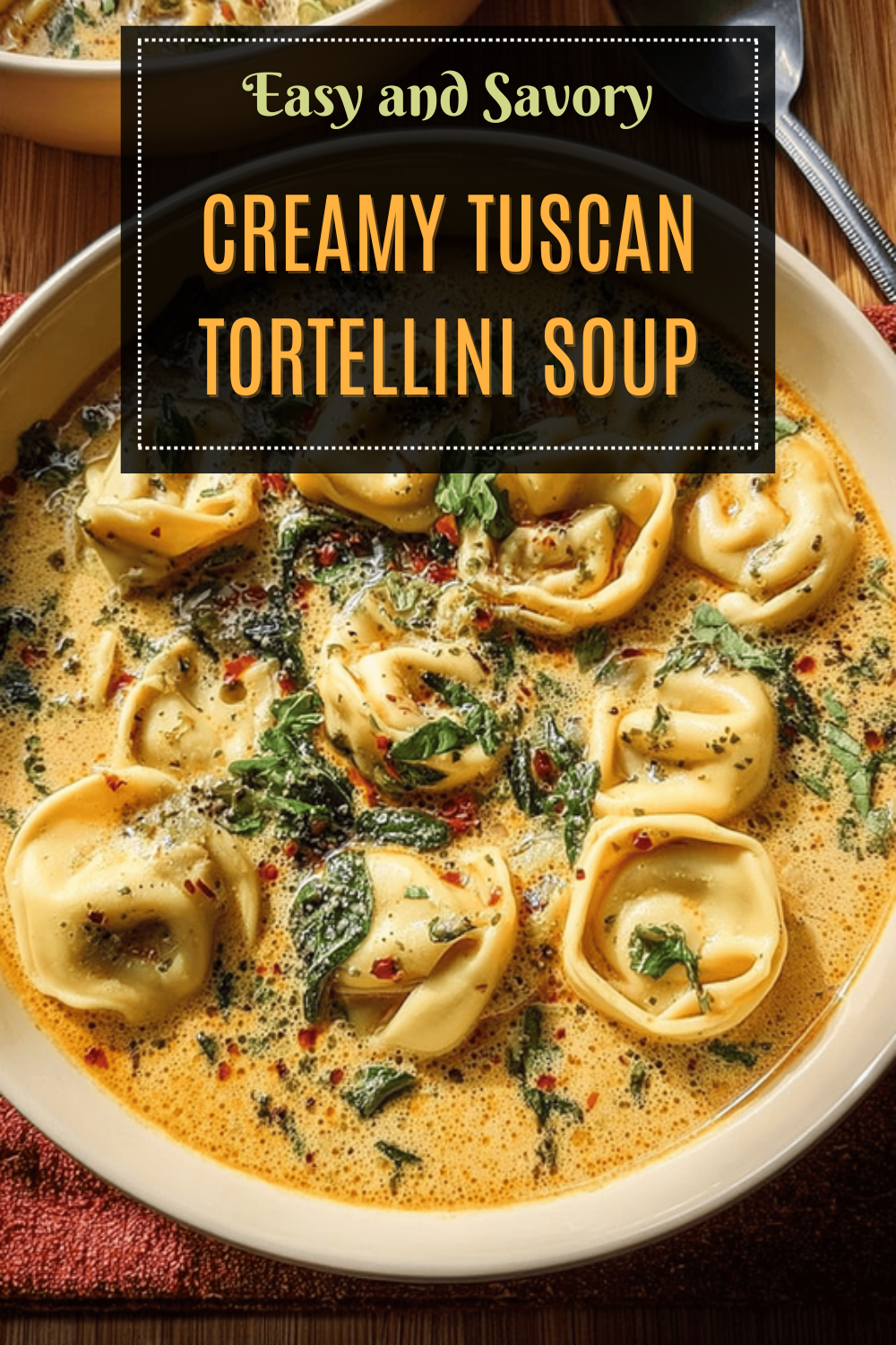 Creamy Tuscan Tortellini Soup Recipe With Spinach And Sun-Dried Tomatoes 7 Creamy Tuscan Tortellini Soup