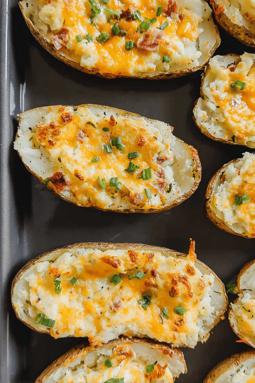 Twice Baked Potatoes Recipe With Creamy Cheese And Crispy Topping 6 Twice Baked Potatoes