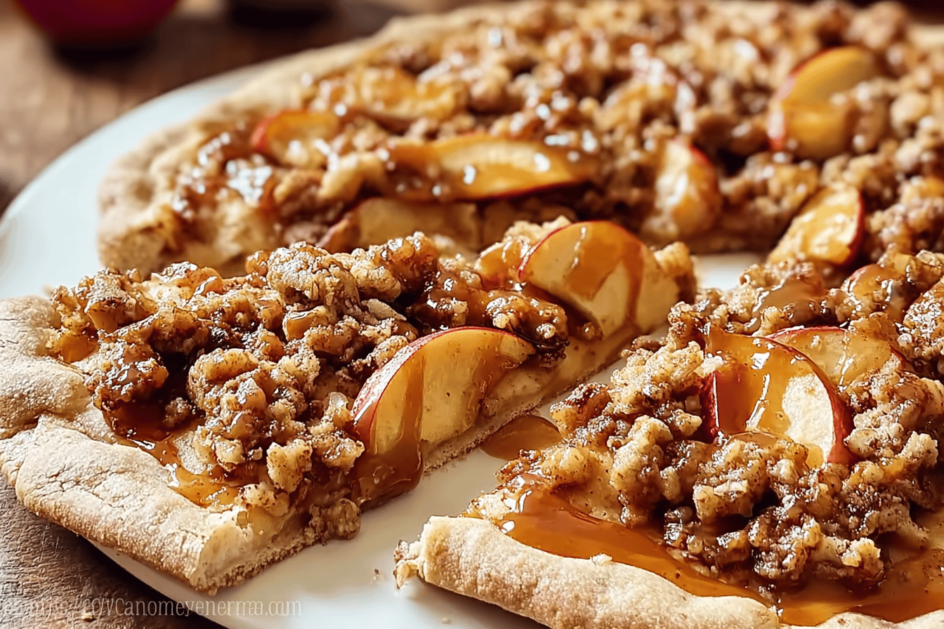 Apple Crisp Pizza Recipe With Cinnamon And Caramelized Apples 6 Apple Crisp Pizza