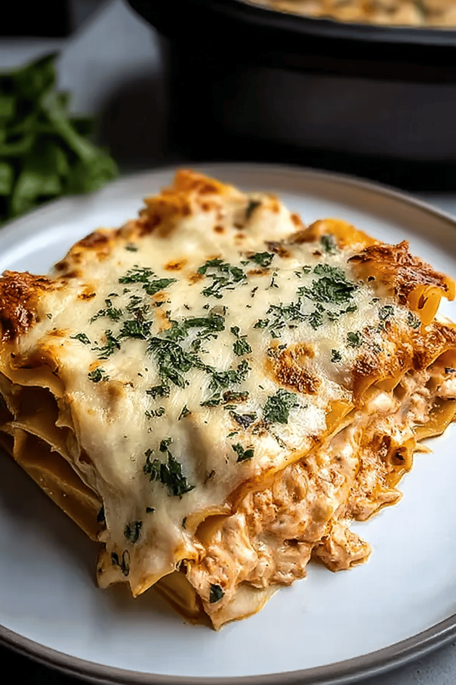 Crockpot White Chicken Lasagna Recipe With Creamy Sauce And Easy Layers 6 Crockpot Chicken Lasagna