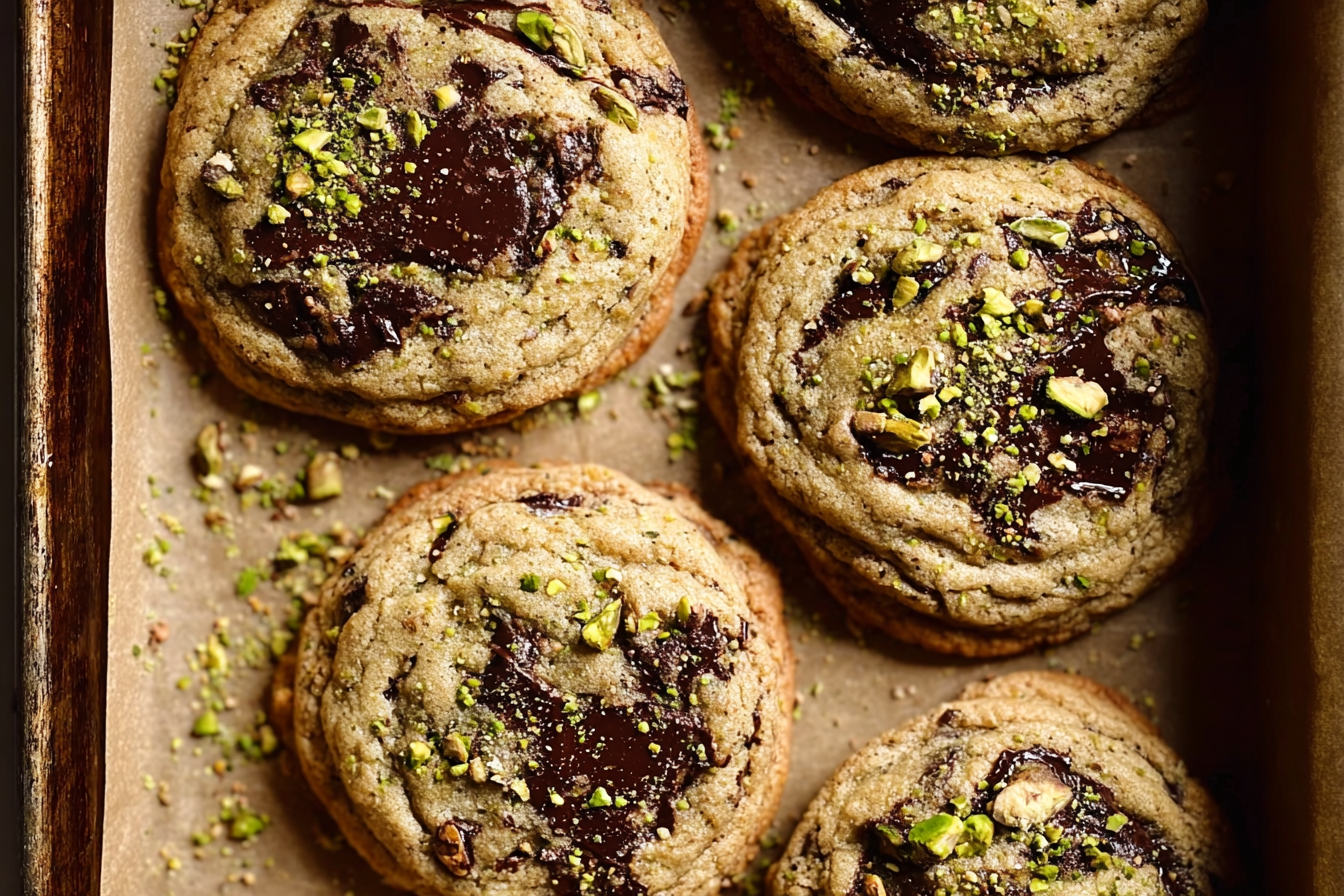 Dark Chocolate Chunk Cookies With Crunchy Pistachios Recipe 6 Dark Chocolate Chunk Pistachio Cookies