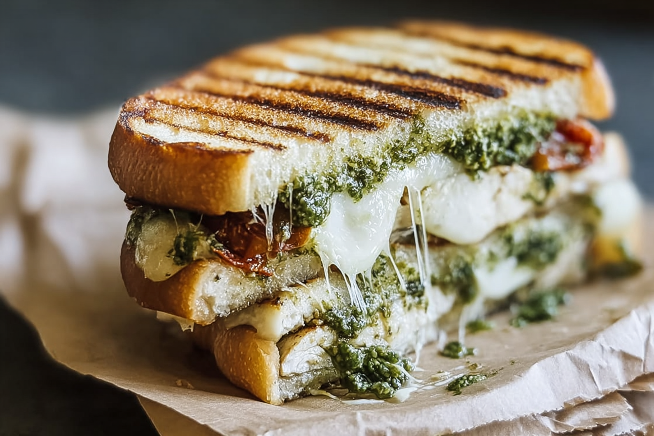 Grilled Chicken Sandwich With Fresh Pesto And Seasoned Greens 6 Grilled Chicken Pesto Sandwich