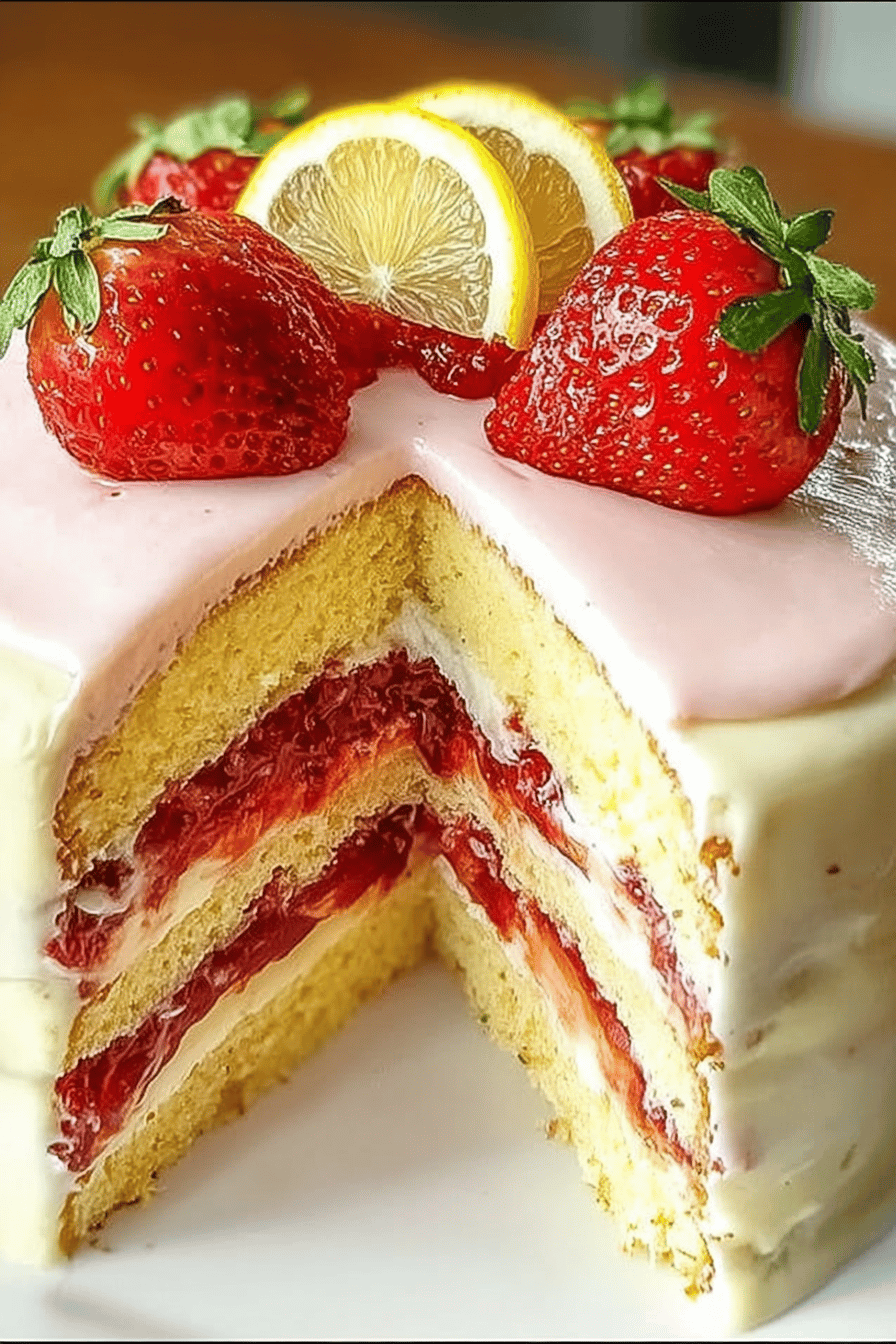Strawberry Lemonade Cake Recipe With Fresh Citrus And Berries 6 Strawberry Lemonade Layer Cake