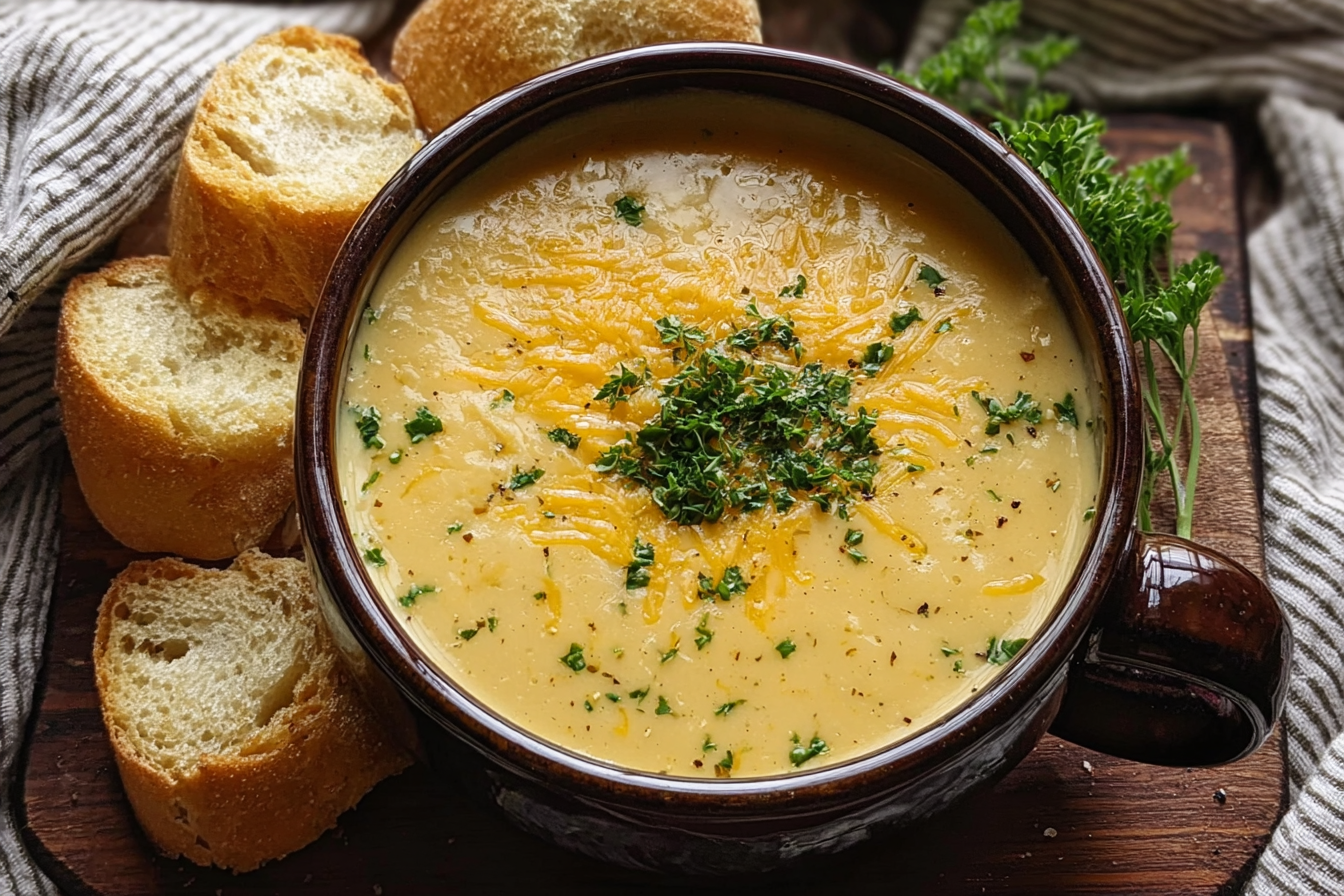 Hearty Cheddar Garlic Potato Soup With Fresh Herbs 6 Cheddar Garlic Herb Potato Soup