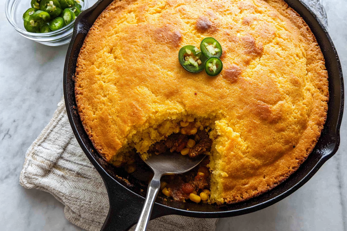 Cornbread Cowboy Casserole With Ground Beef And Beans 4 Cowboy Cornbread Casserole