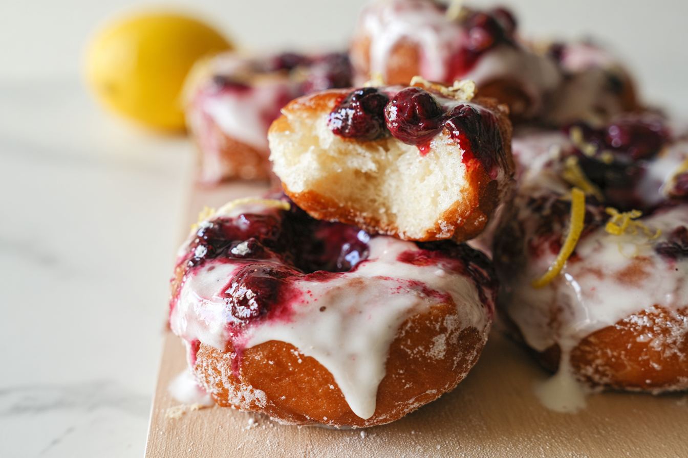 Glazed Homemade Blueberry Donut Fried Recipe 6 Fried Blueberry Donut