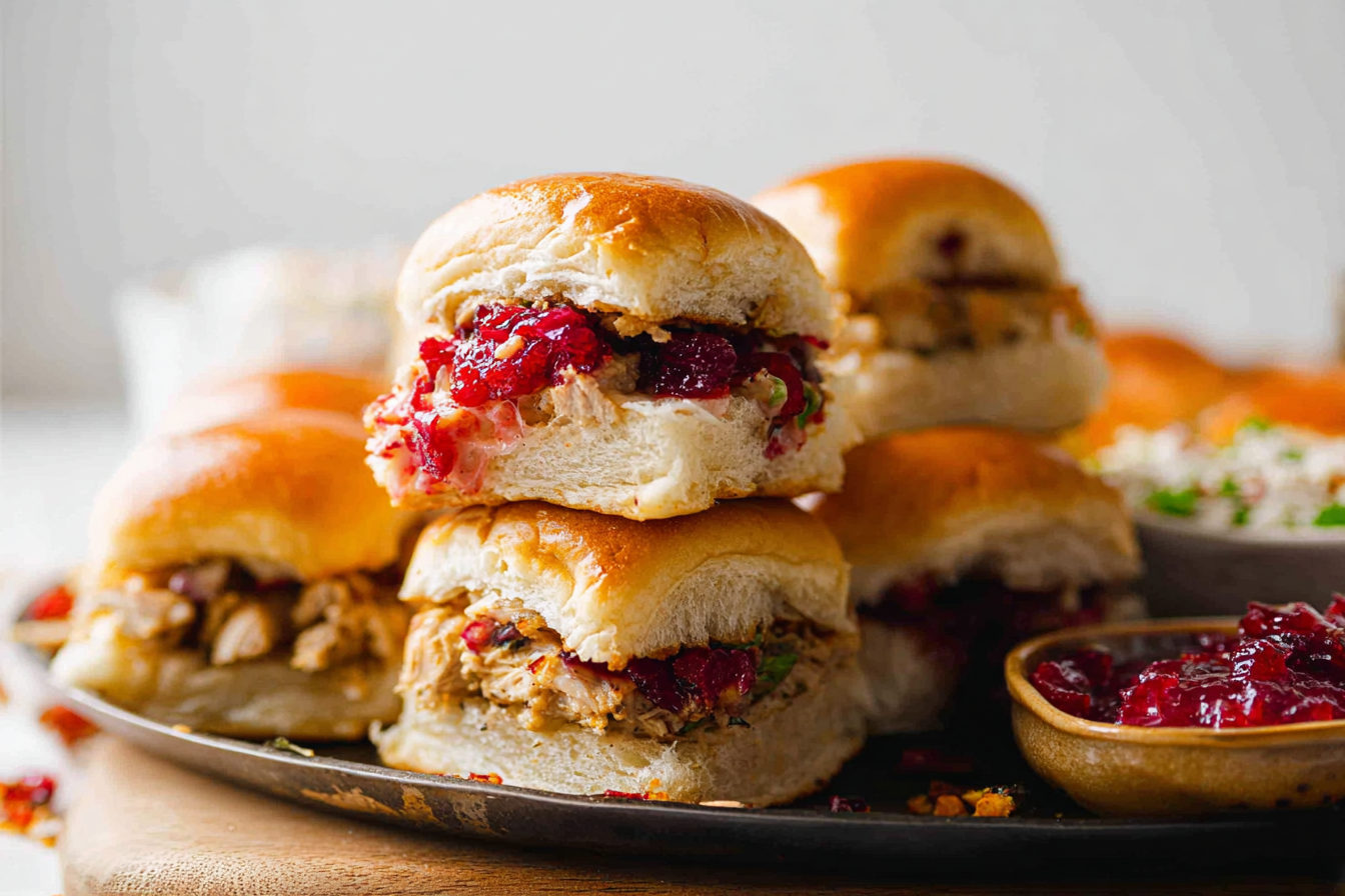 Turkey Cranberry Sliders Recipe For A Tasty Holiday Snack 6 Turkey Cranberry Sliders
