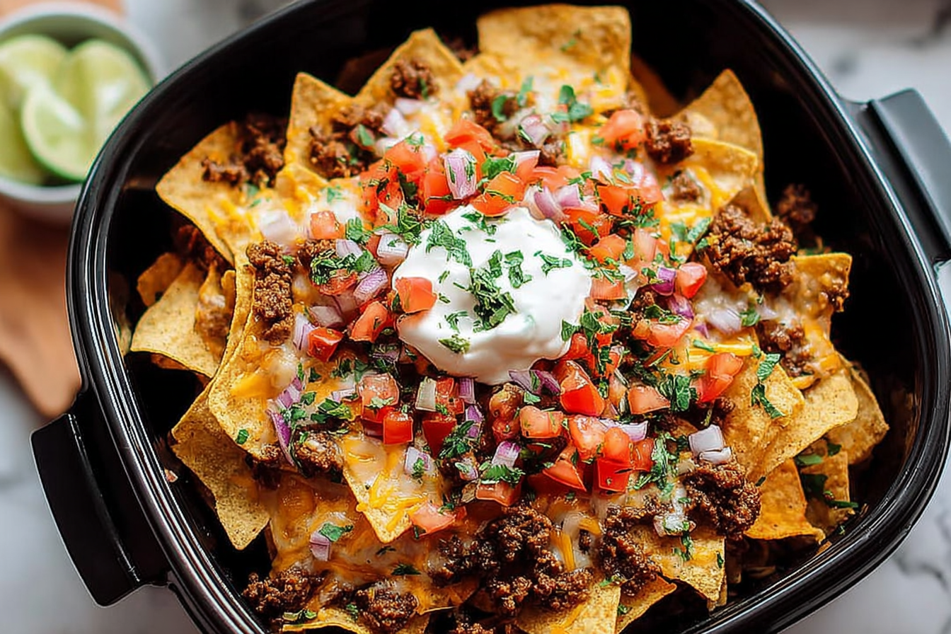 Crispy Air Fryer Nachos With Perfectly Melted Cheese And Toppings 6 Air Fryer Nachos