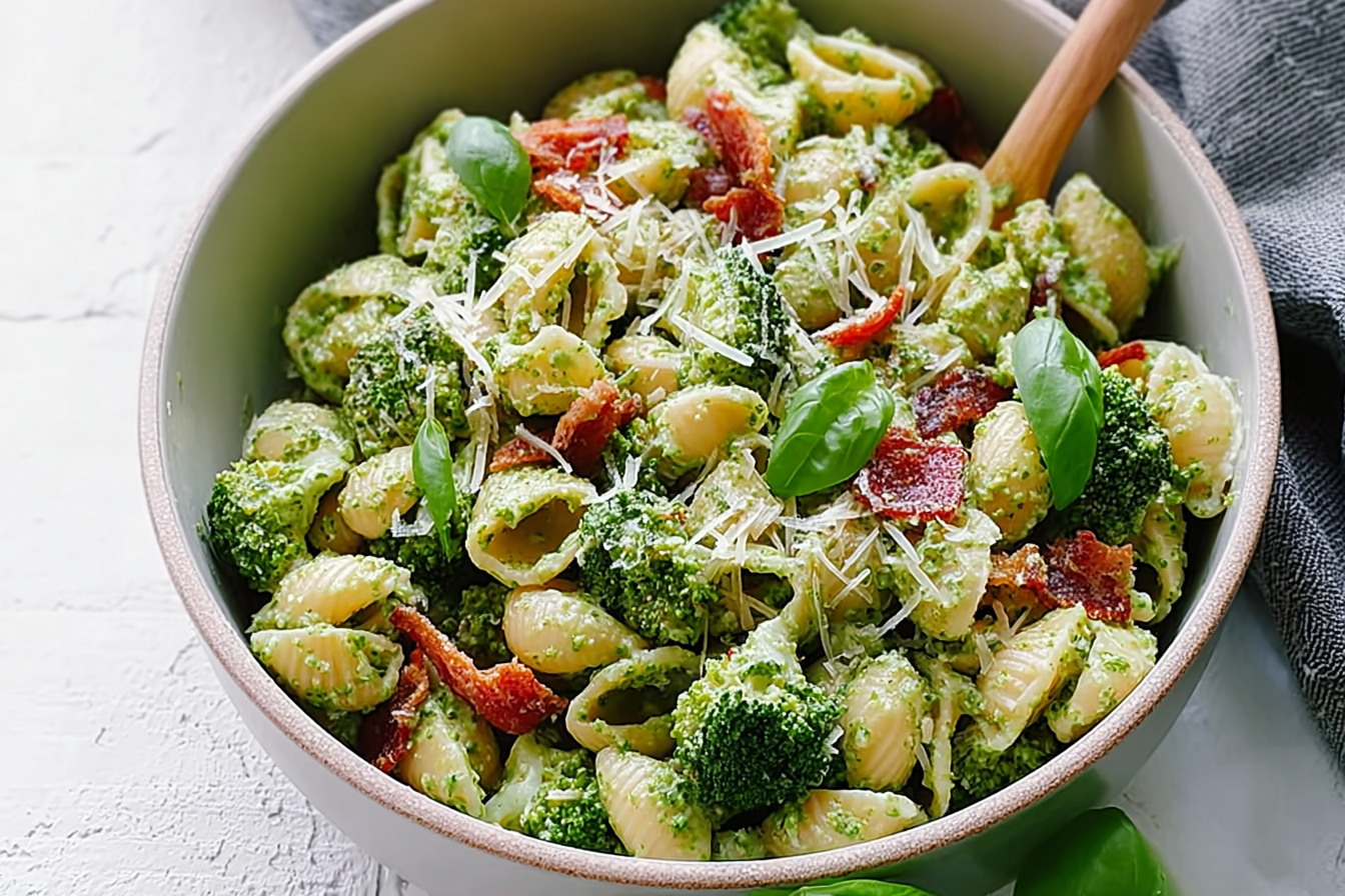 Broccoli Pesto Pasta Salad With Fresh Herbs And Tangy Dressing 6 Broccoli Pesto Pasta Salad