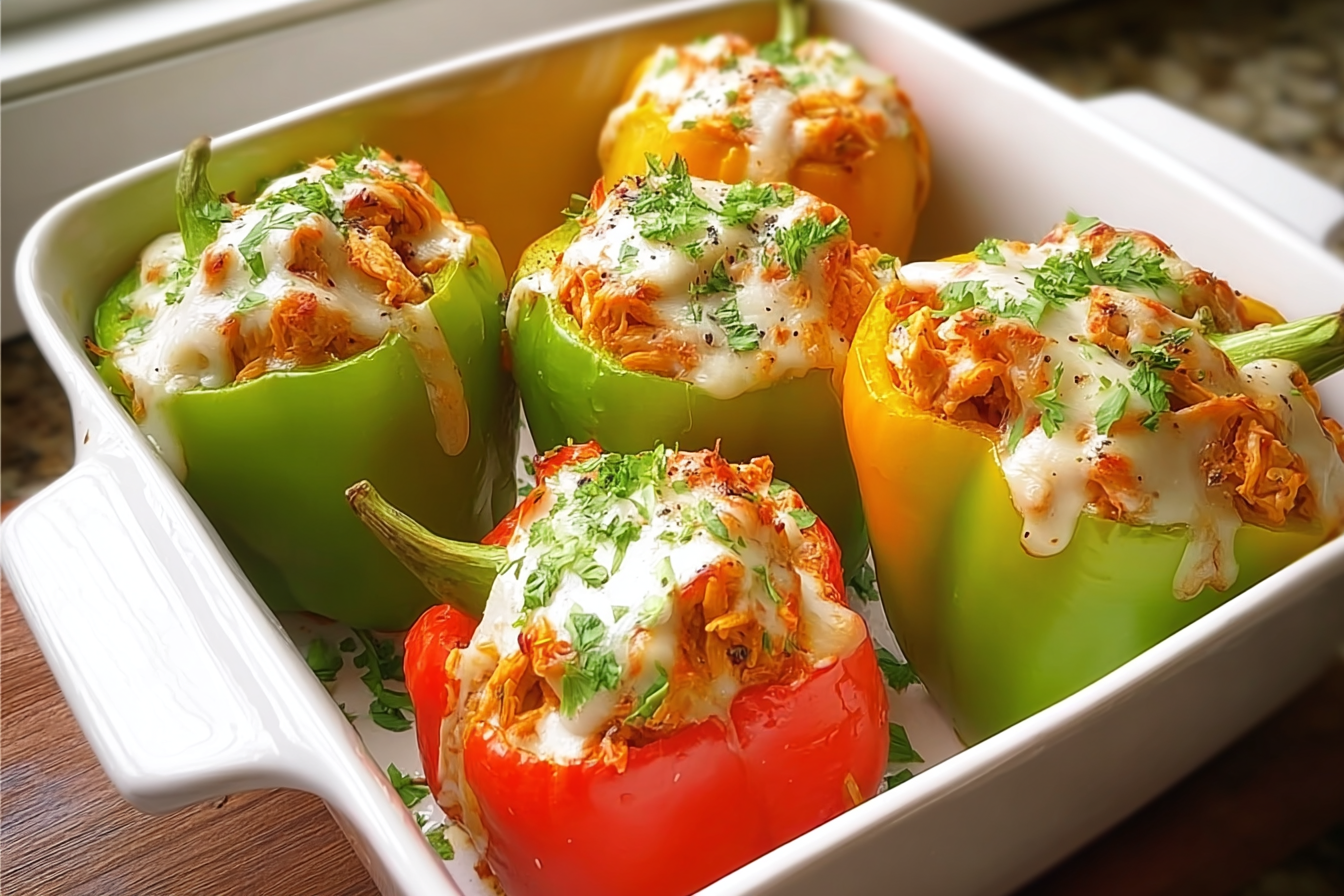 Buffalo Chicken Stuffed Peppers With Creamy Cheese Filling Recipe 6 Buffalo Chicken Stuffed Peppers