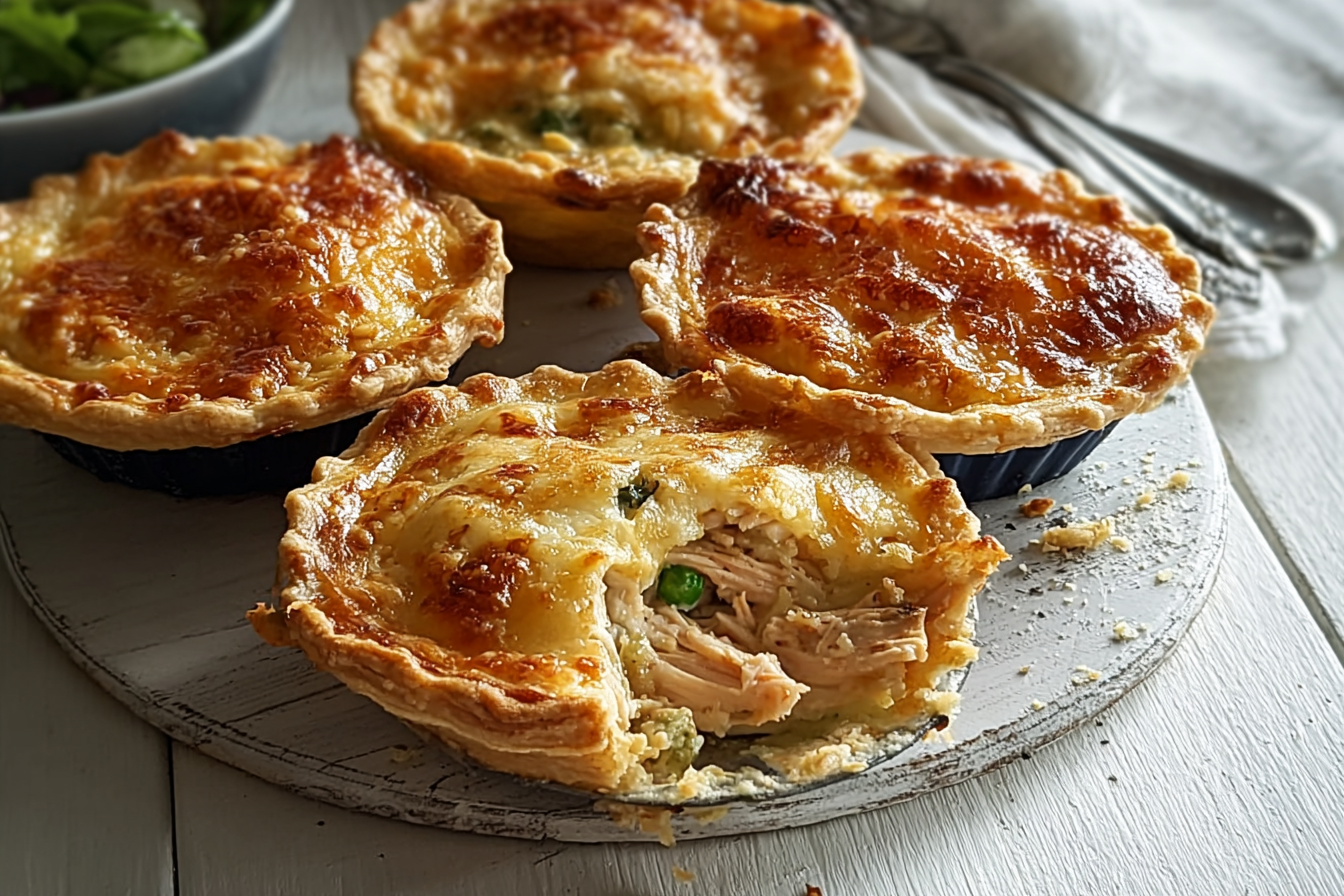 Mini Chicken Pies With Creamy Cheesy Filling Recipe 6 Cheesy Chicken Pie Maker Pies
