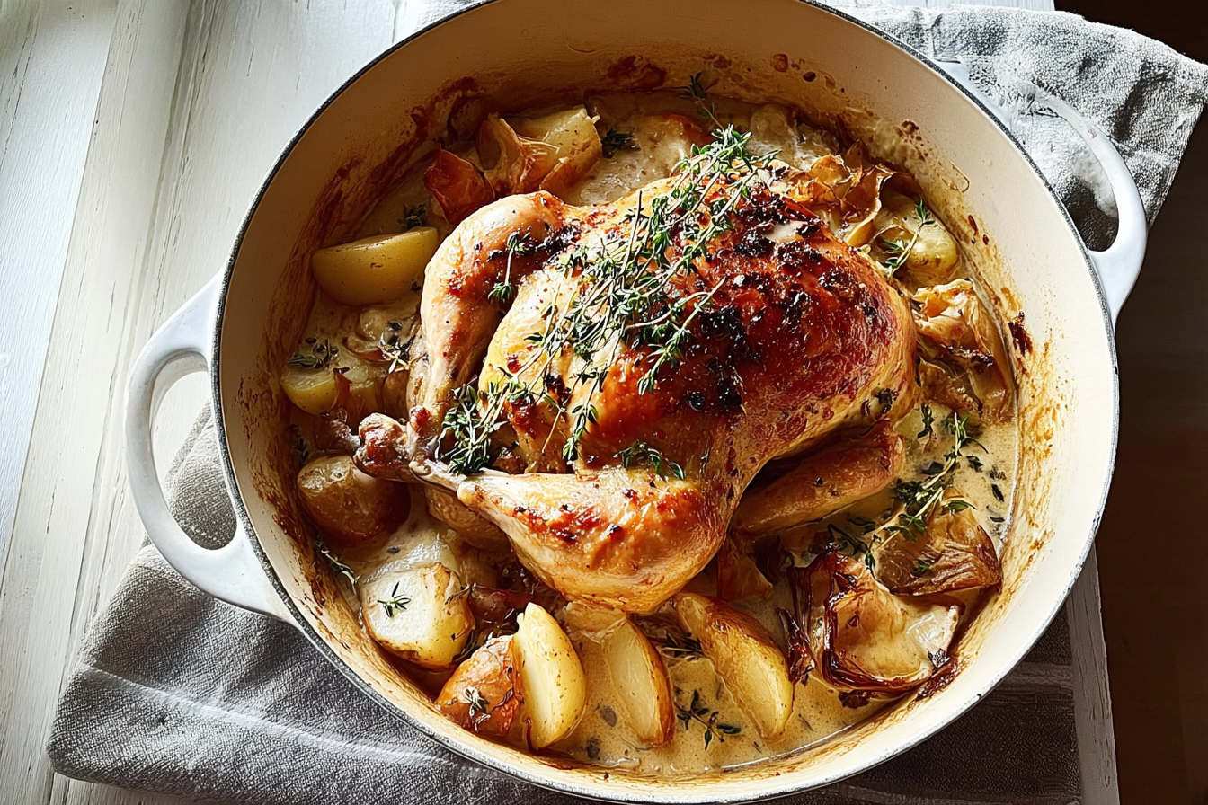 Creamy Garlic Chicken Recipe With Rich Sauce And Tender Meat 6 Creamy One Pot Roast Chicken