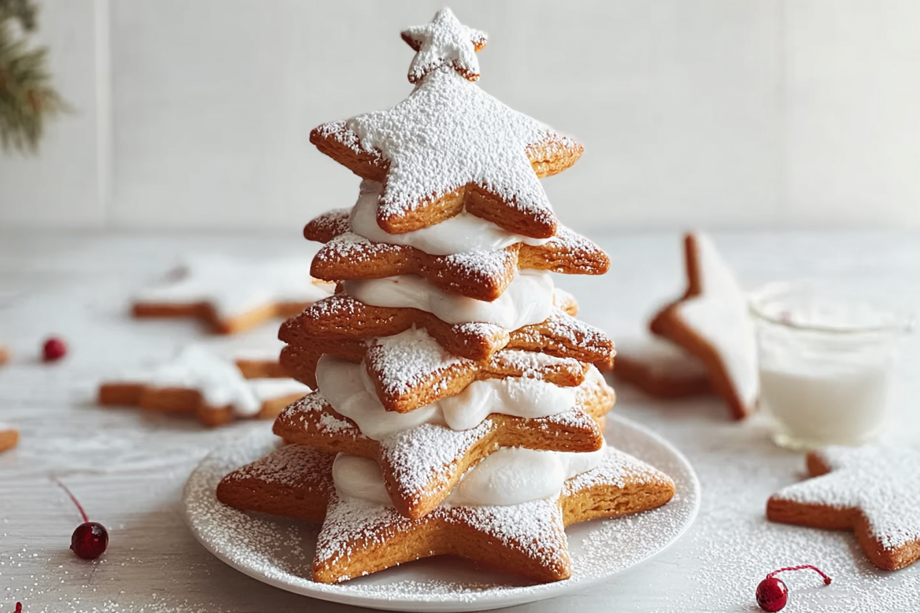Gingerbread Star Cookie Tree Recipe For Festive Holiday Baking 6 Gingerbread Star Trees