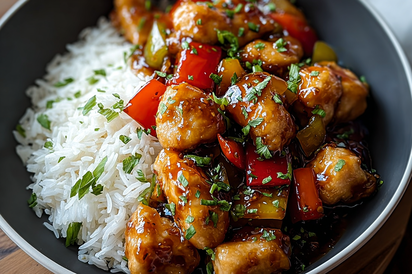 Sheet Pan Sticky Sweet And Sour Chicken Recipe For Easy Weeknight Dinner 6 Sticky Sweet Sour Chicken