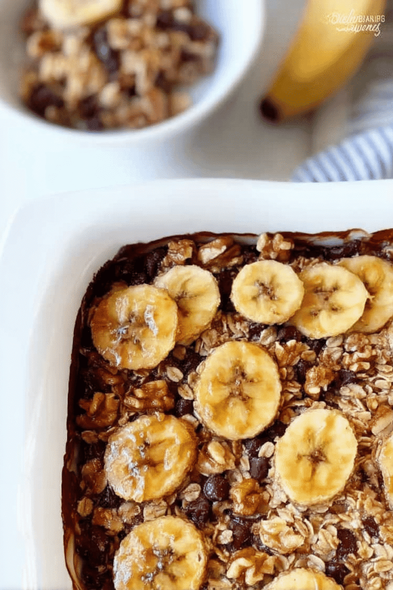 Caramelized Banana Dark Chocolate Walnut Baked Oatmeal 29.Png