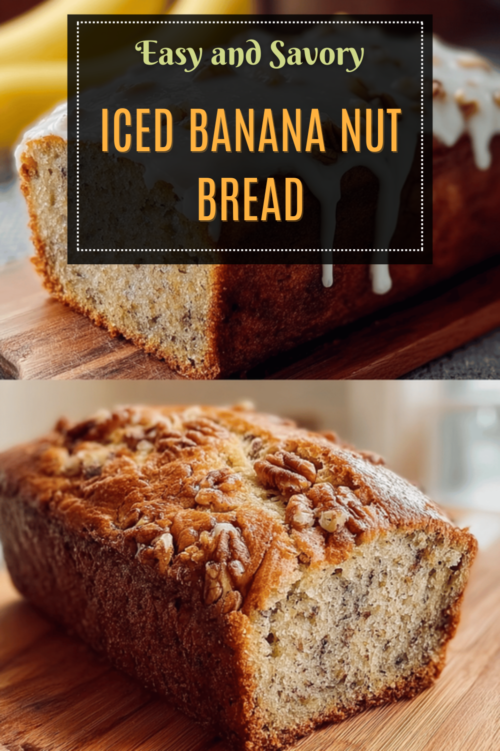 Iced Banana Nut Bread