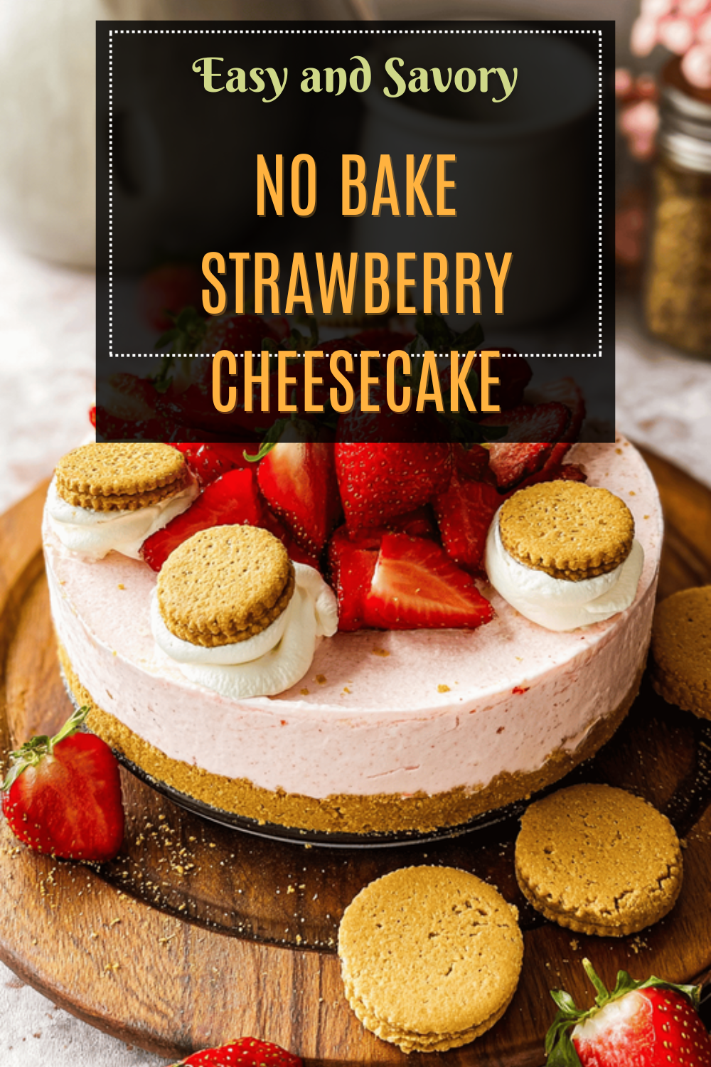 No Bake Strawberry Cheesecake