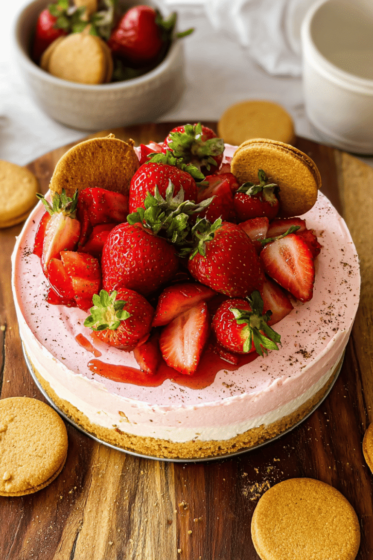 No Bake Strawberry Cheesecake 50.Png