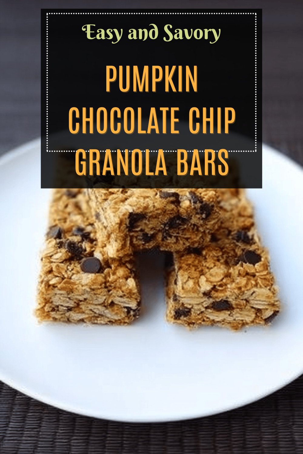 Pumpkin Chocolate Chip Granola Bars