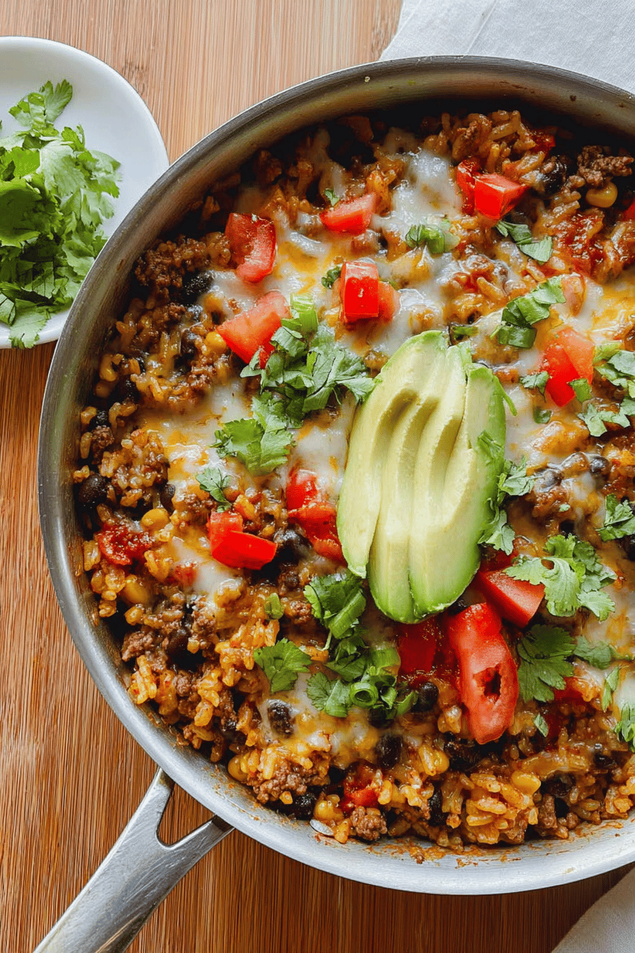 Mexican Beef And Rice Skillet