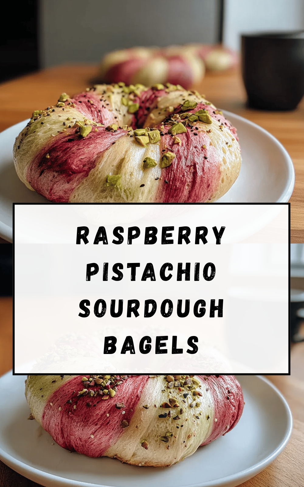 Raspberry Pistachio Sourdough Bagels