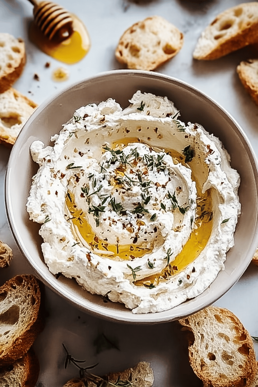 Ricotta Dip Recipe With Honey And Fresh Herb Flavors