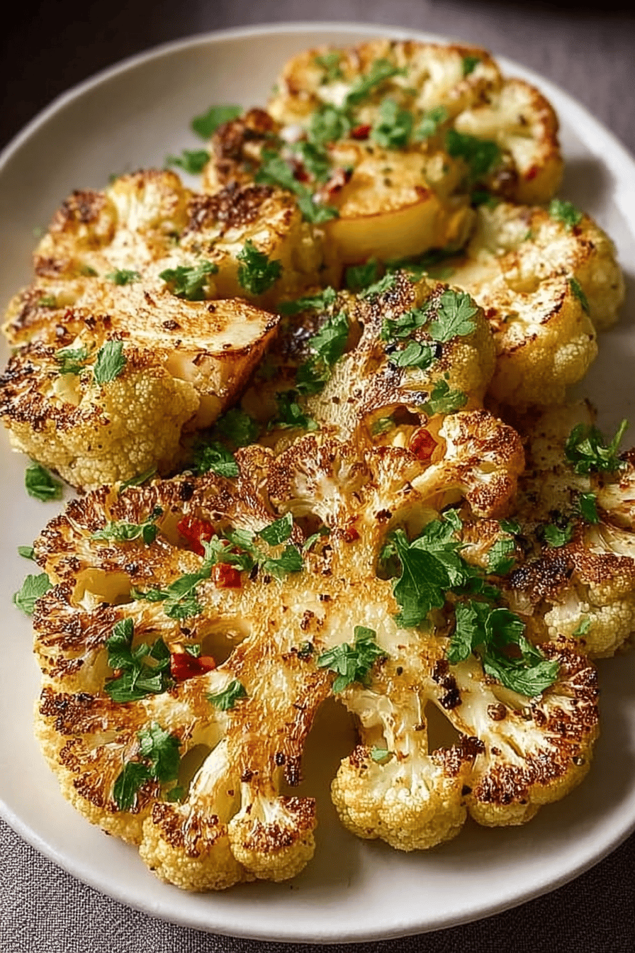 Roasted Cauliflower Steaks Recipe Crispy And Easy Seasoned