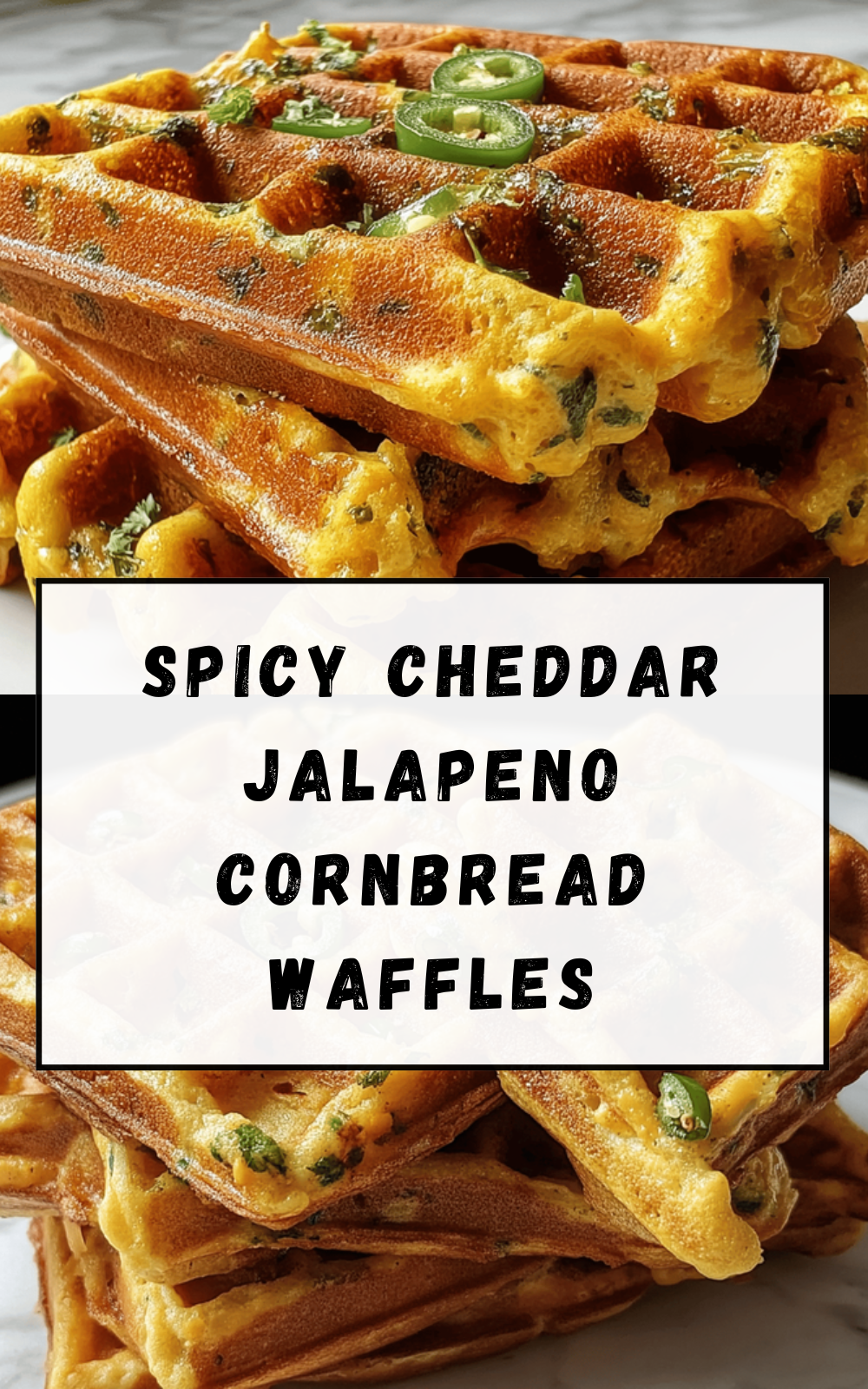 Spicy Cheddar Jalapeno Cornbread Waffles