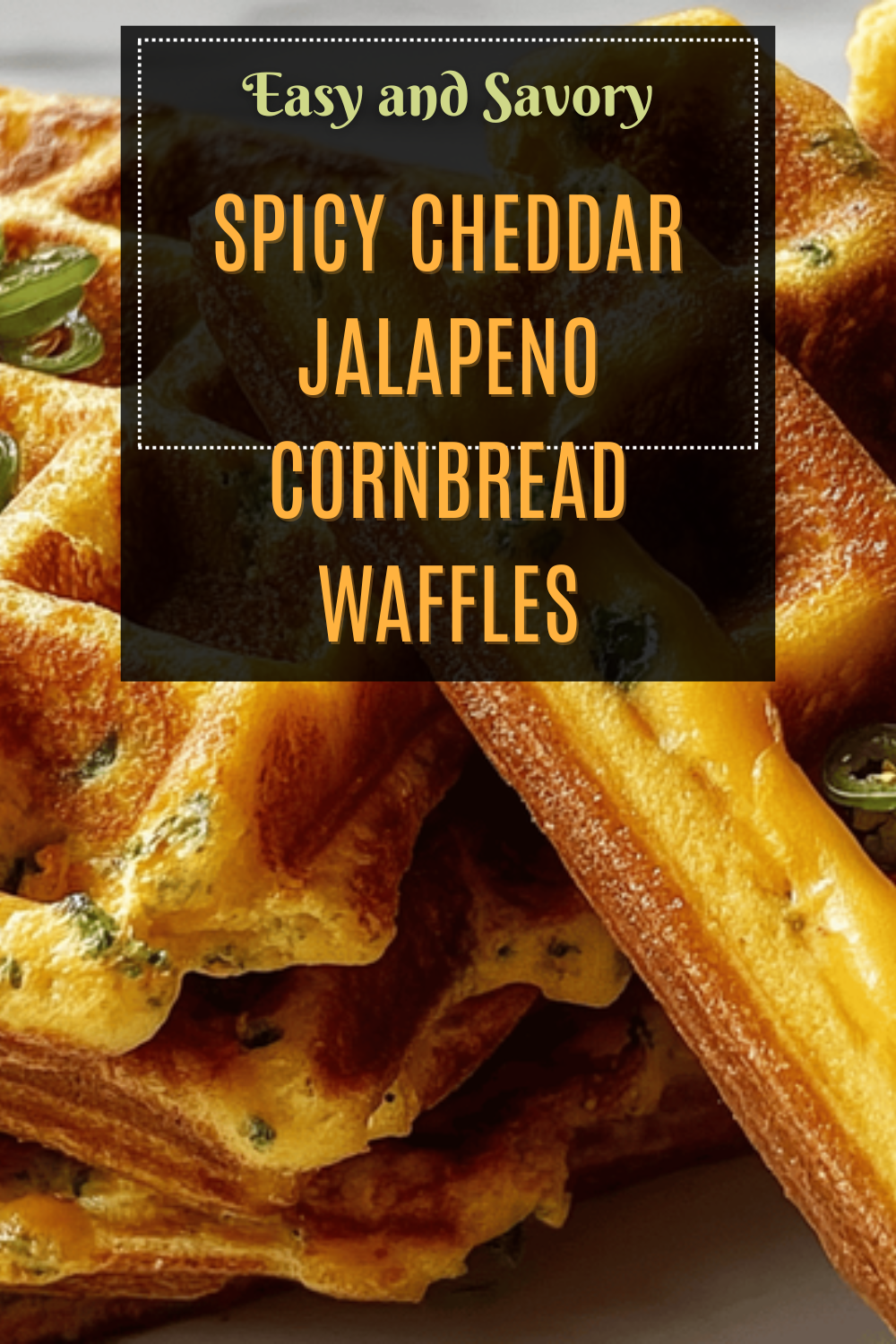 Spicy Cheddar Jalapeno Cornbread Waffles