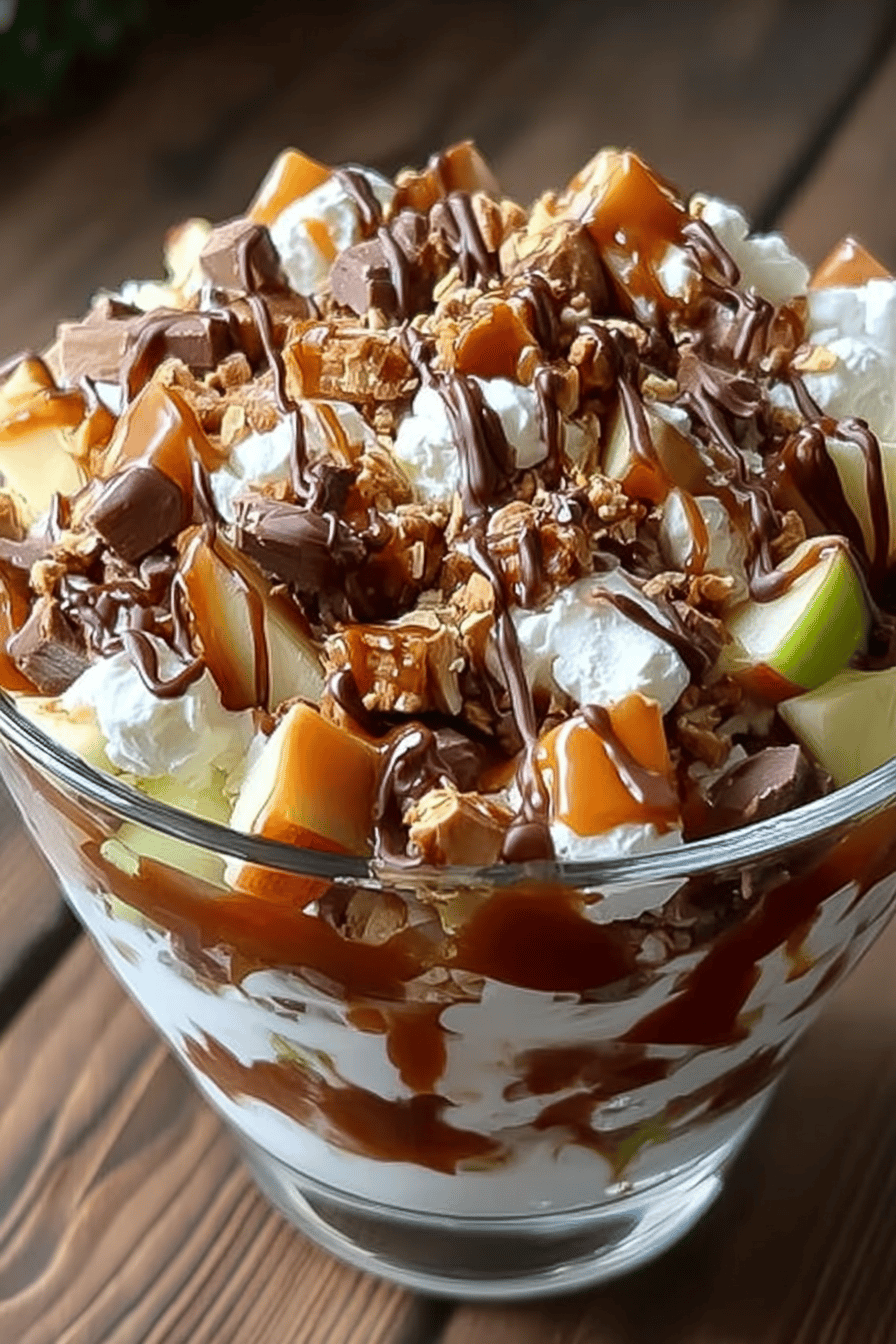 Caramel Apple Snickers Salad