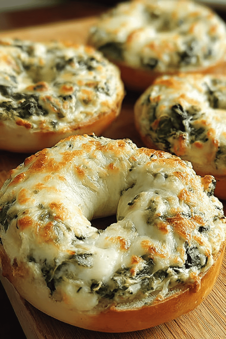Cheesy Spinach Artichoke Bagels 34.Png