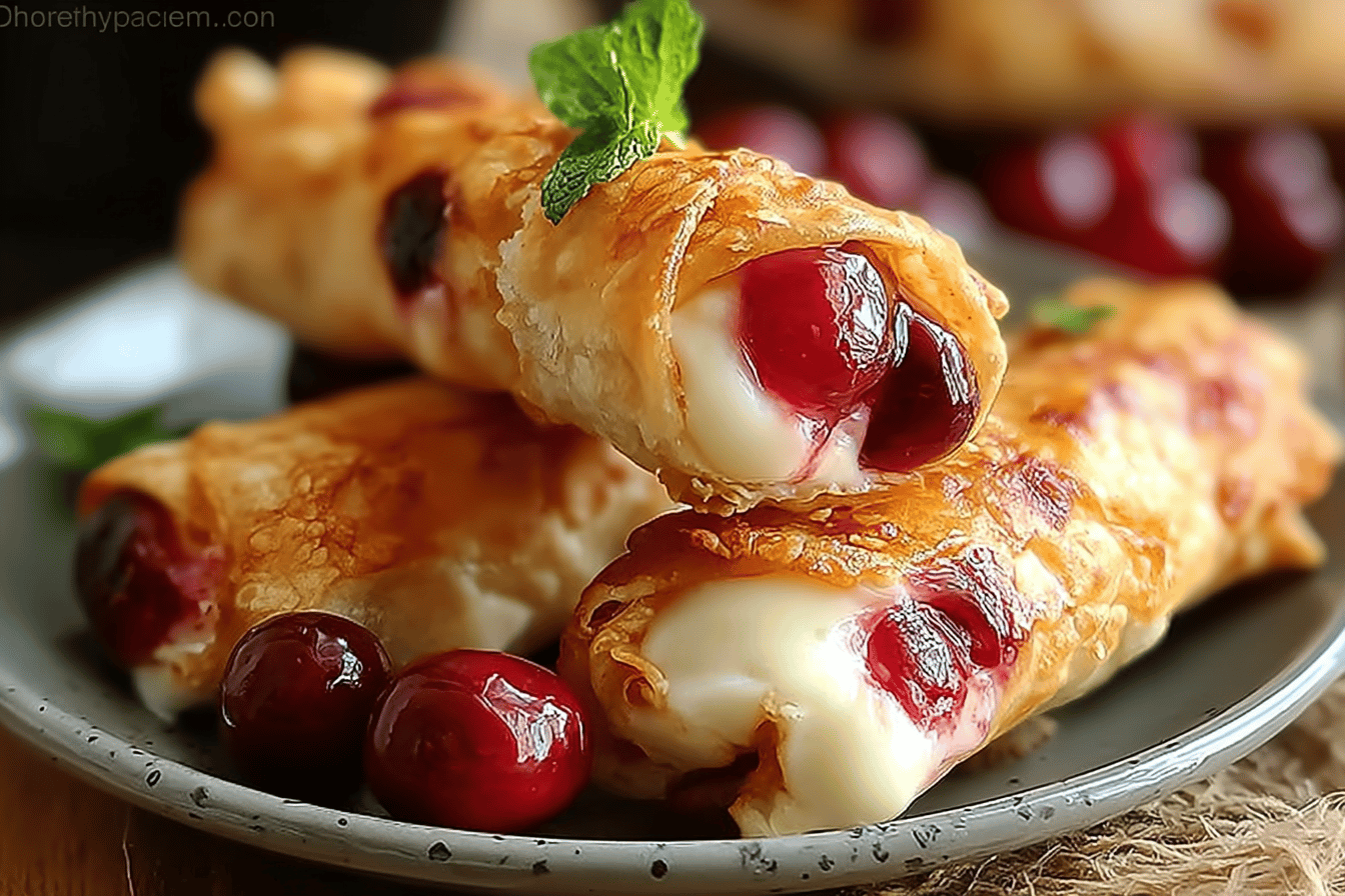 Cherry Cheesecake Egg Rolls