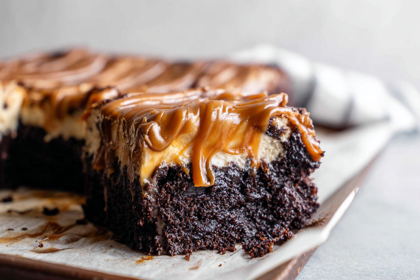 Chocolate Caramel Poke Cake