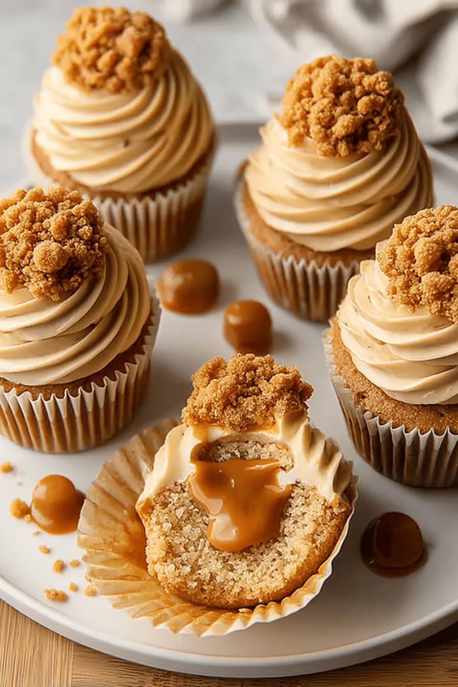 Churro Caramel Crunch Cupcakes