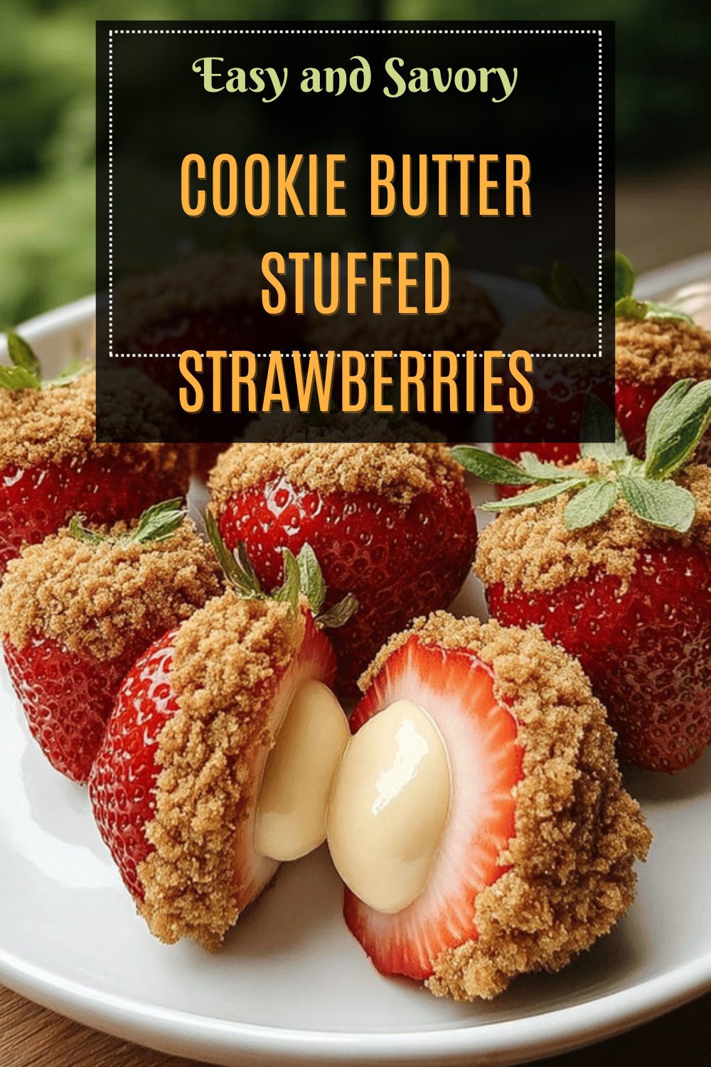 Cookie Butter Stuffed Strawberries