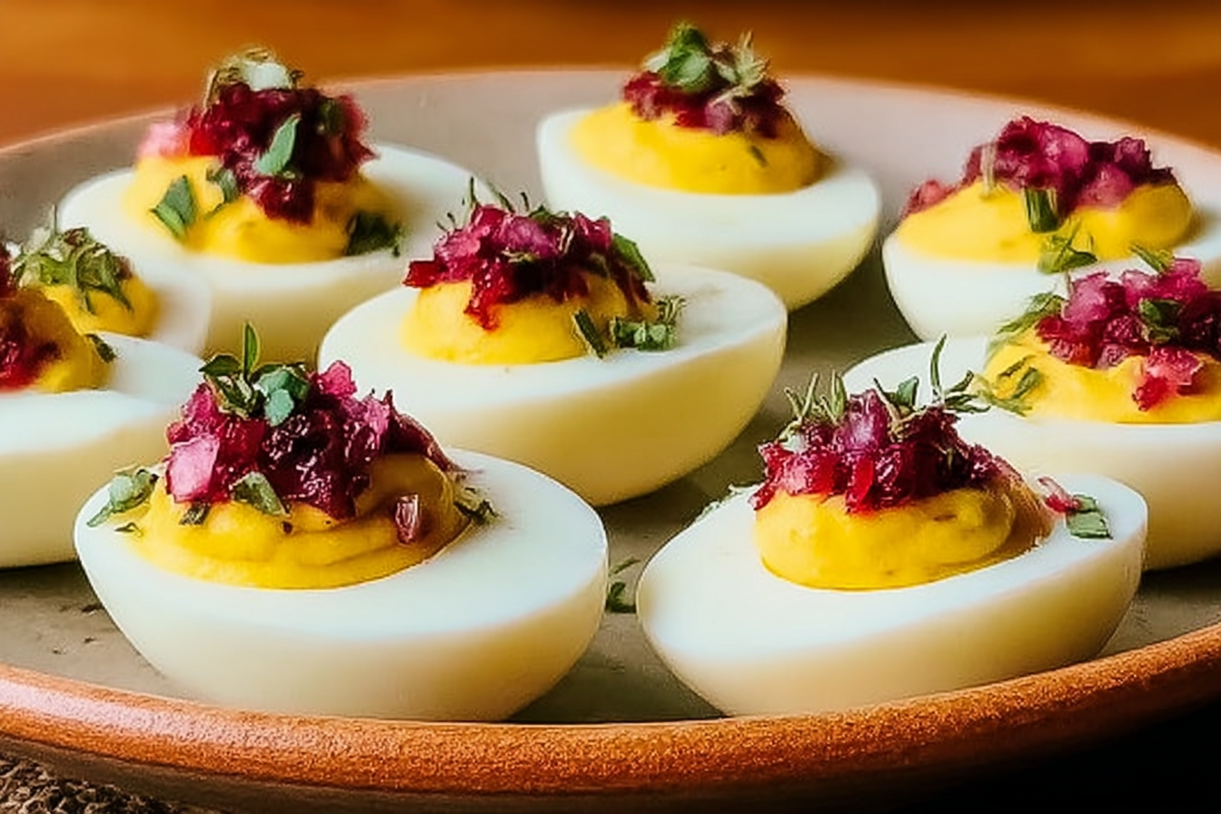 Cranberry Deviled Eggs