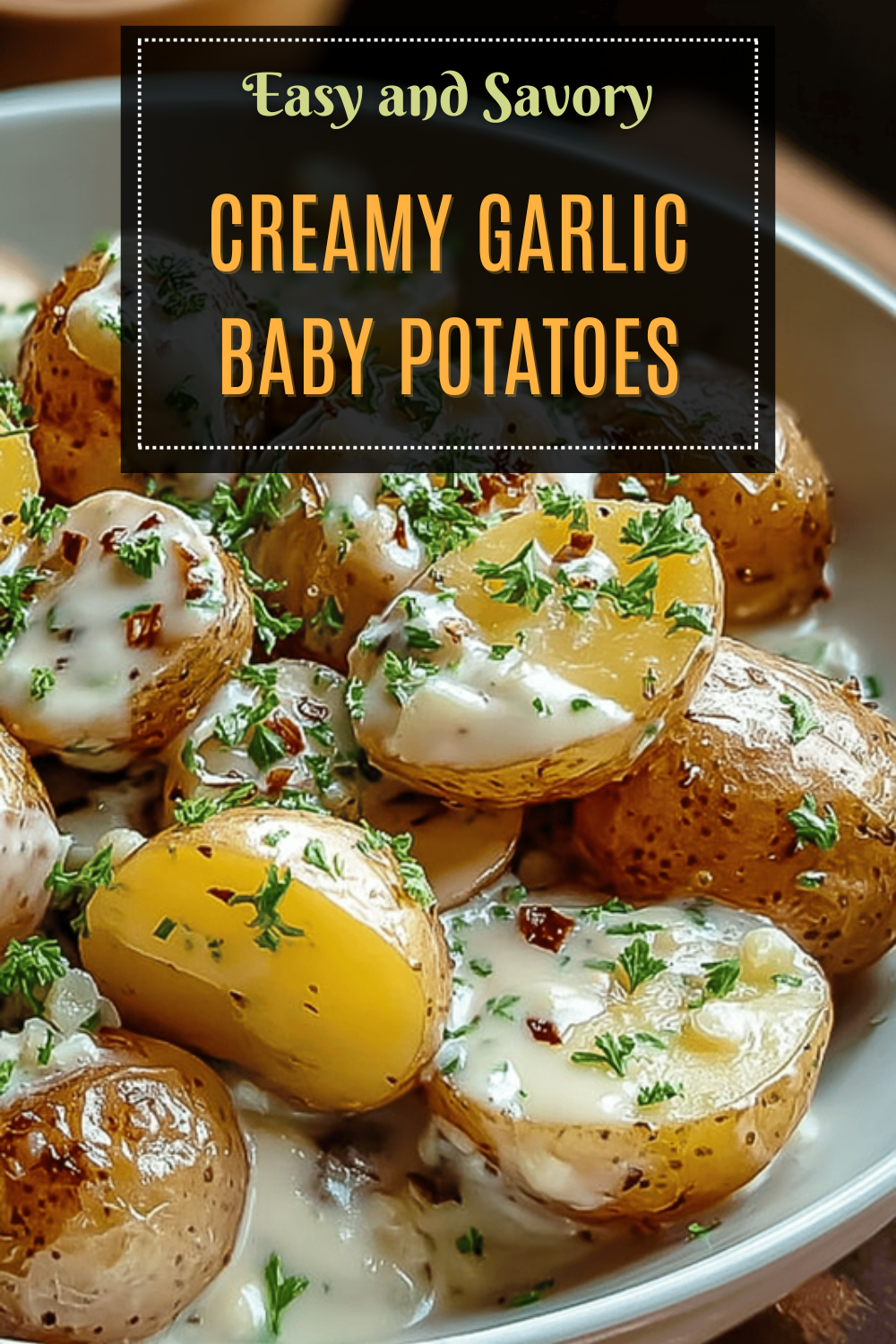 Creamy Garlic Baby Potatoes