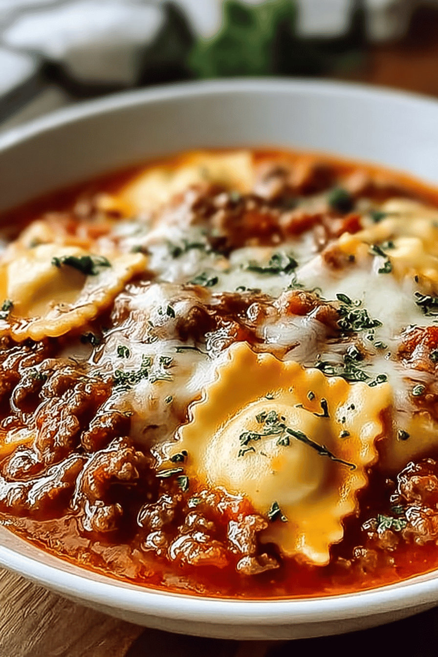 Crockpot Ravioli Lasagna