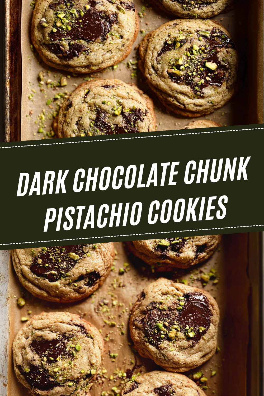 Dark Chocolate Chunk Pistachio Cookies