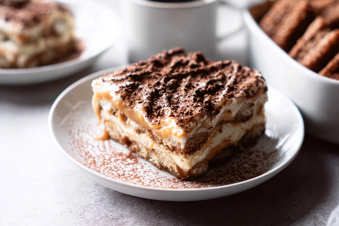Eggless Caramel Tiramisu