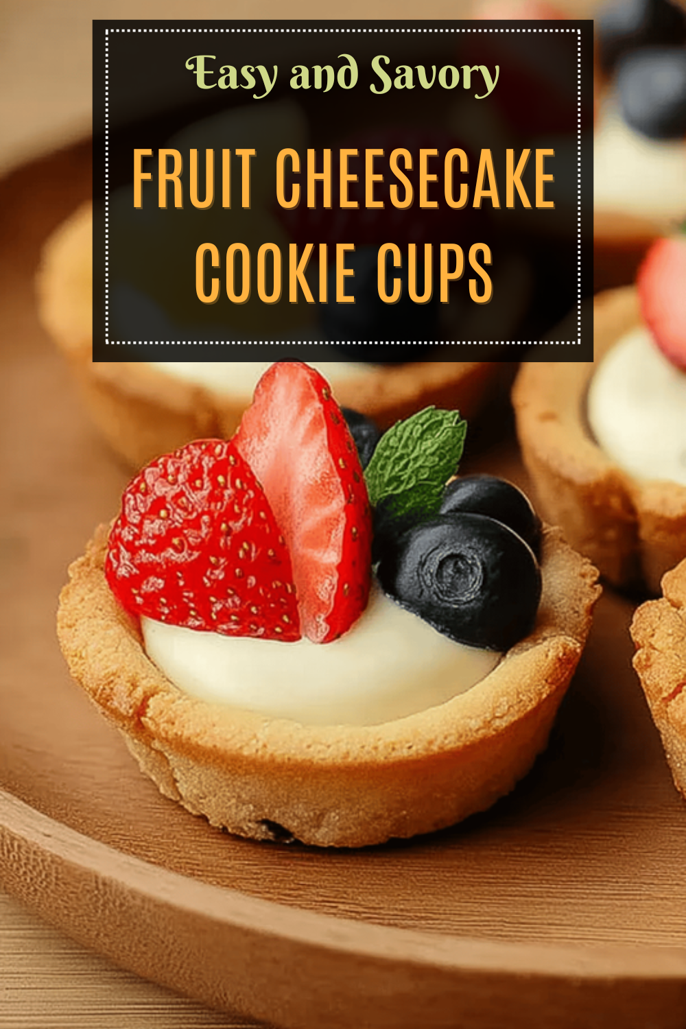 Fruit Cheesecake Cookie Cups