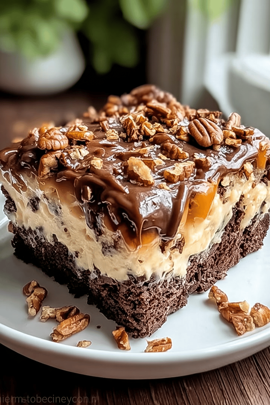 German Chocolate Poke Cake