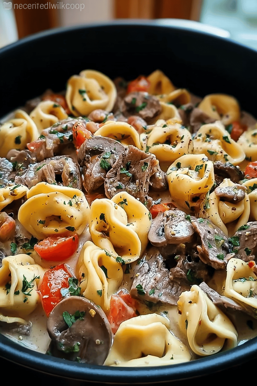 Philly Cheesesteak Tortellini Pasta