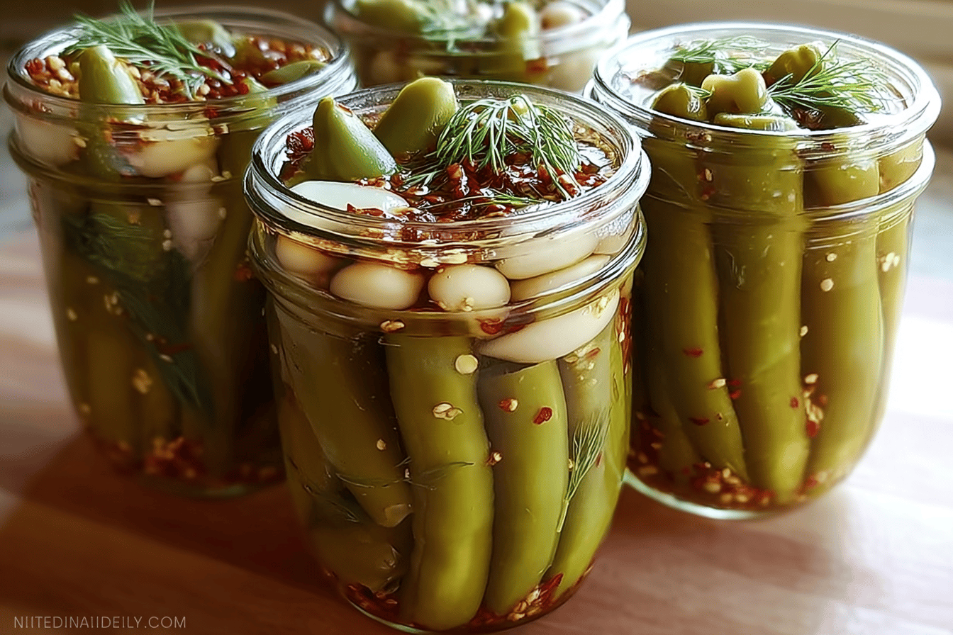 Spicy Garlic Dill Pickled Beans