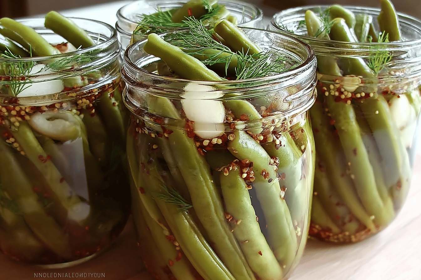 Spicy Garlic Dill Pickled Beans