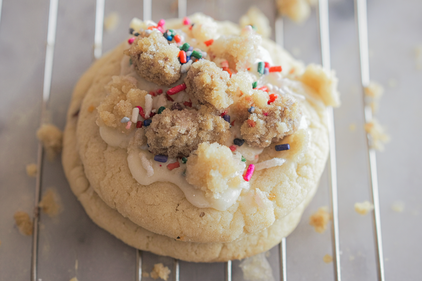 Birthday Cake Crumble Cookies