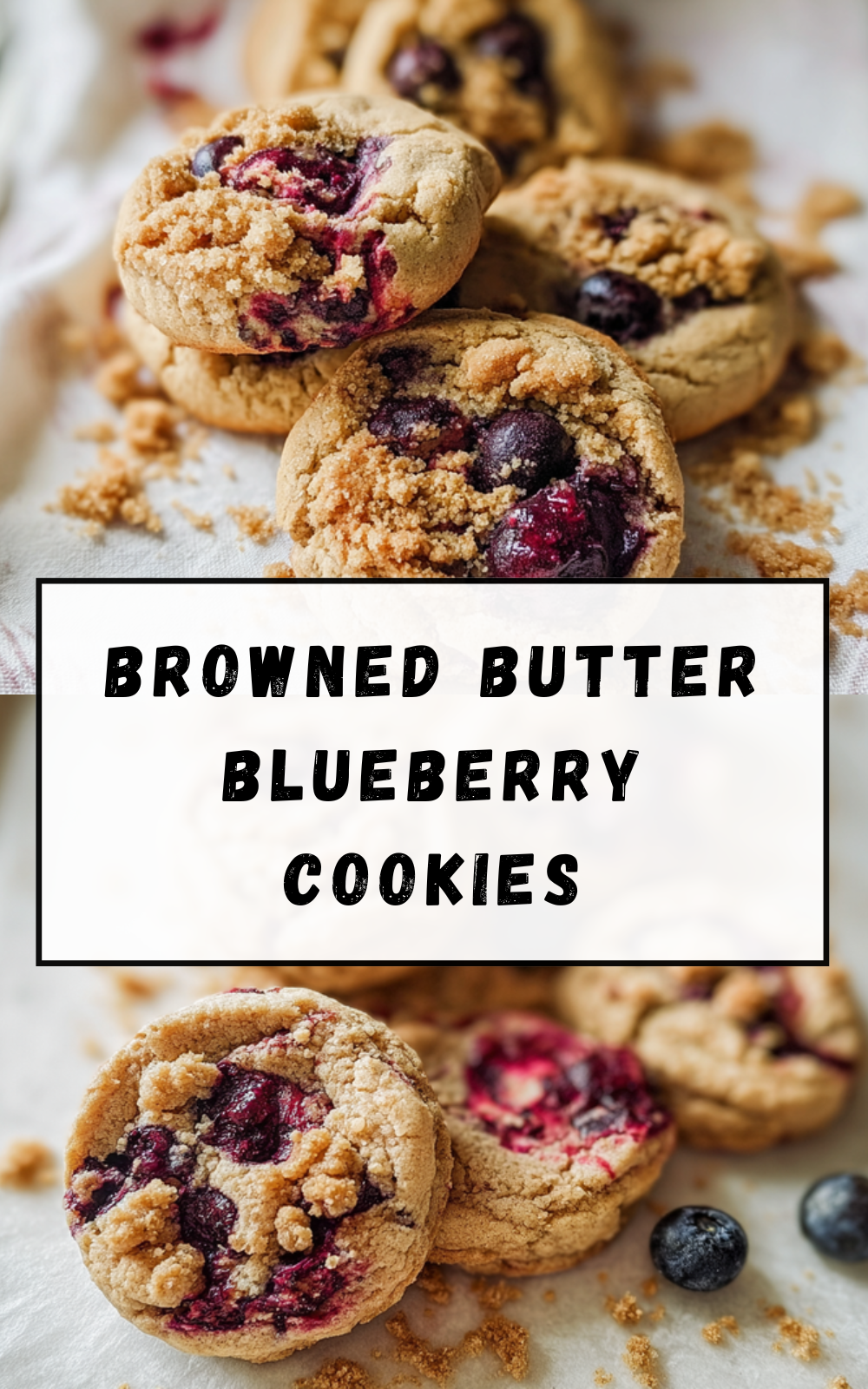 Browned Butter Blueberry Cookies